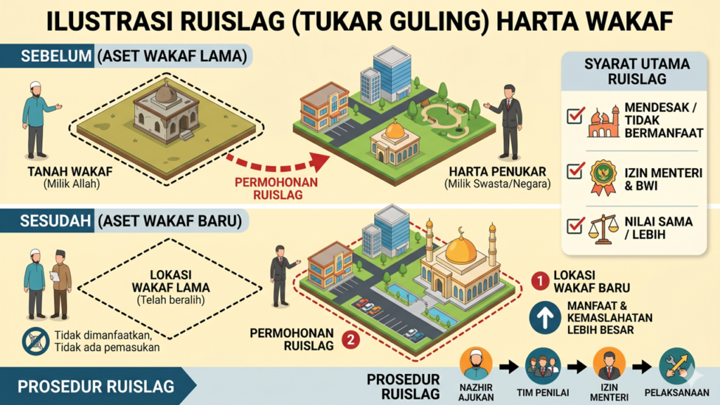 Hukum Tukar Guling (Ruislag) Aset Wakaf Menurut Aturan