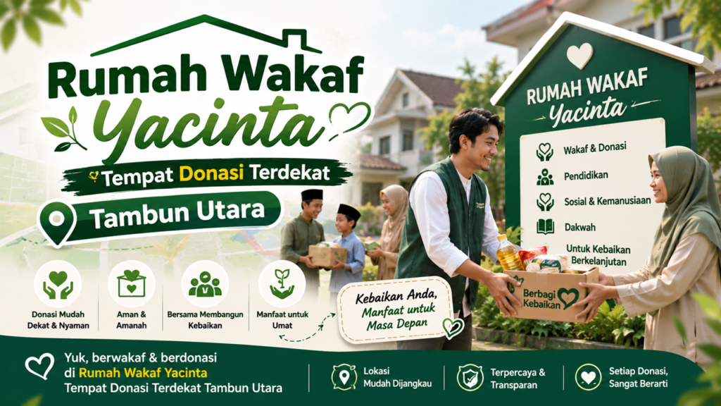 Rumah Wakaf Yacinta, Tempat Donasi Terdekat Tambun Utara
