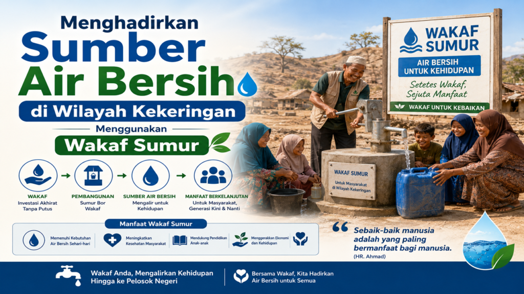 Sumber Air Bersih Wilayah Kekeringan Lewat Wakaf Sumur