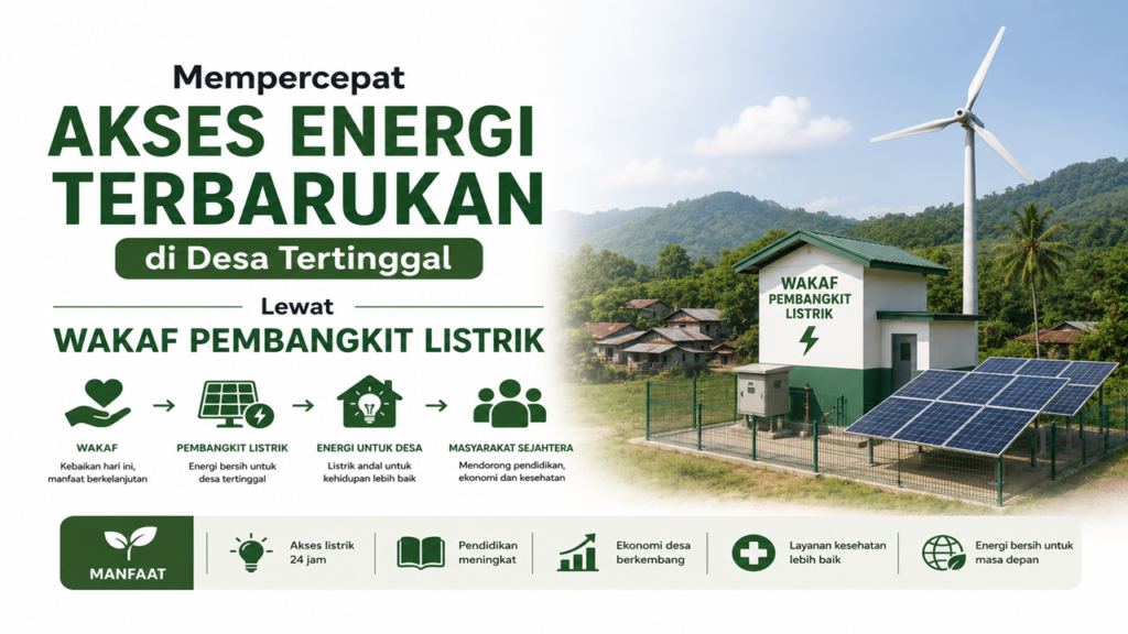 Energi Terbarukan Desa Tertinggal Lewat Wakaf Listrik